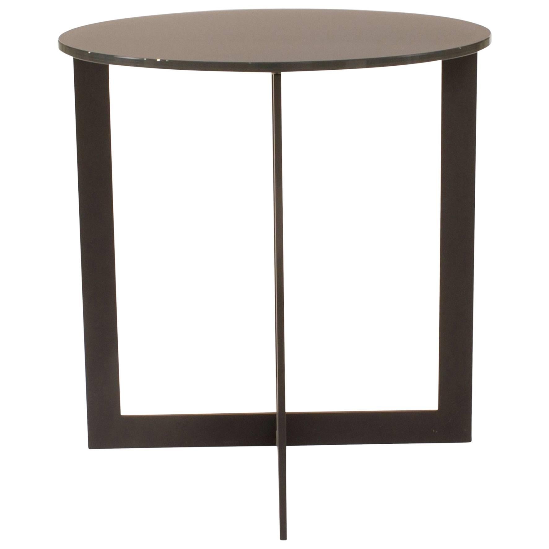 Round Glass Top Domino Side Table by Nicola Gallizia for Molteni, Italy For Sale