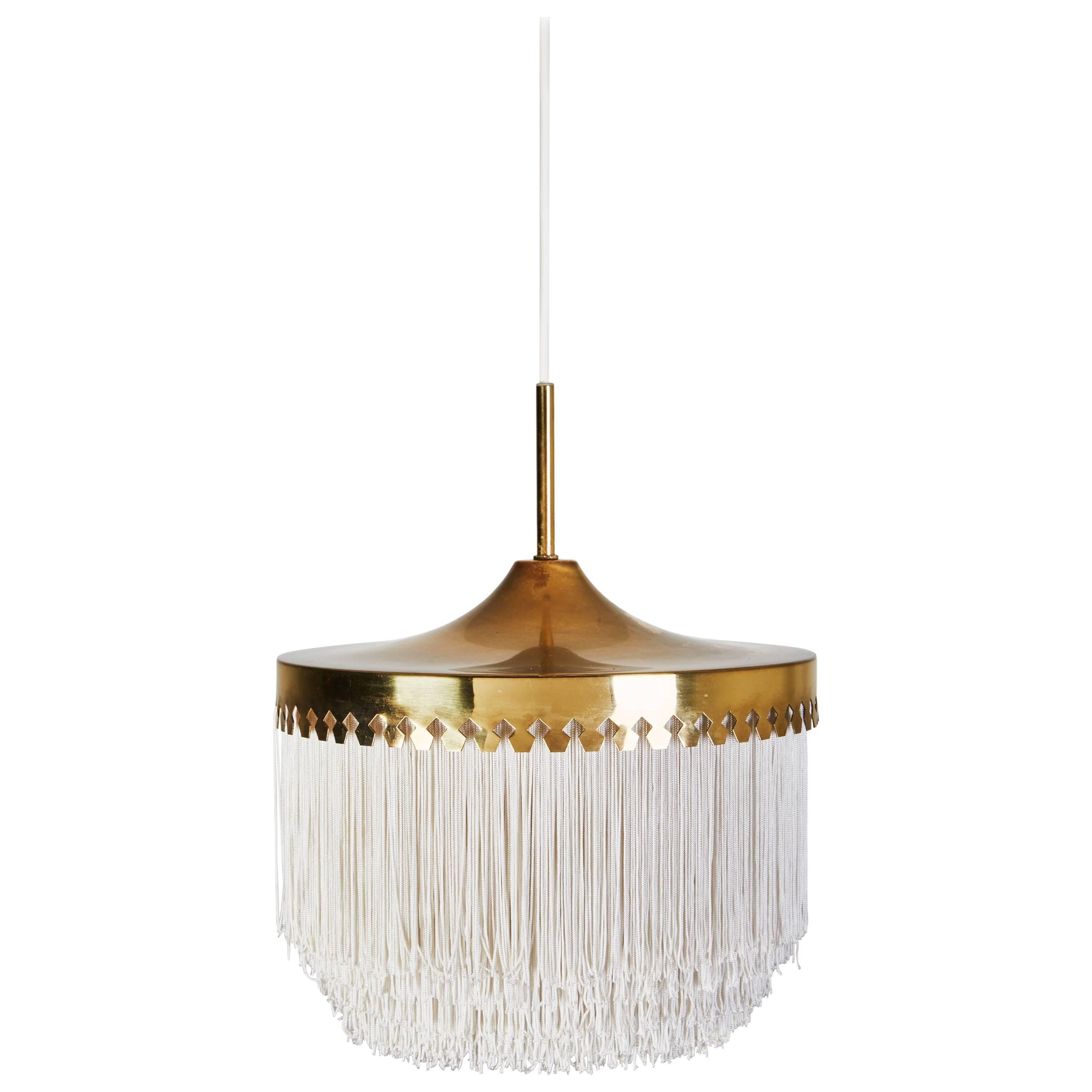 Brass and Silk Cord Pendant by Hans-Agne Jakobsson for Markaryd