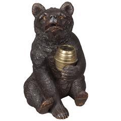 19th Century Carved Black Forest Bear Lidded Jar 12