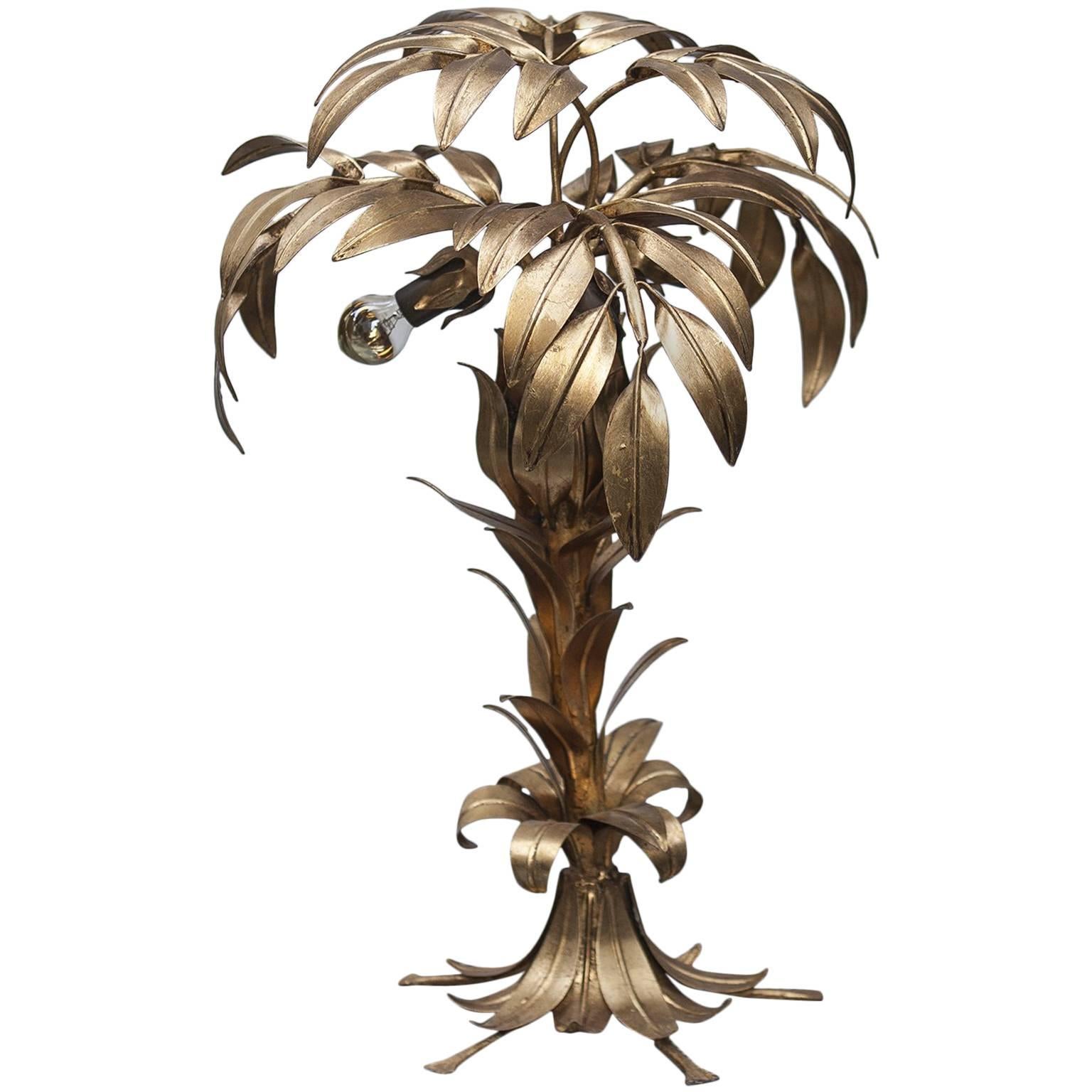 Hans Kögl Gold-plated Palm Table Lamp
