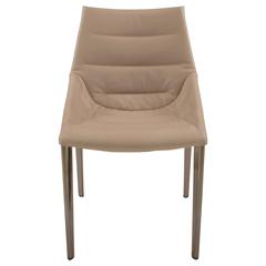 Metal and Beige Leather Outline Dining Chair by Arik Levy for Molteni, Italy