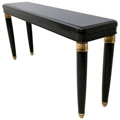 Lacquered and Ebonized Wood Console Table by Paolo Buffa, 1940s-1950s