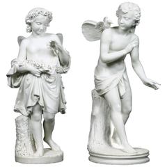 Two 19th Century, Italian, Marble Fairies