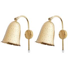 Coppia di applique in ottone traforato di Boréns Borås