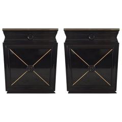 Pair of Tommi Parzinger End Tables or Nightstands Cabinet