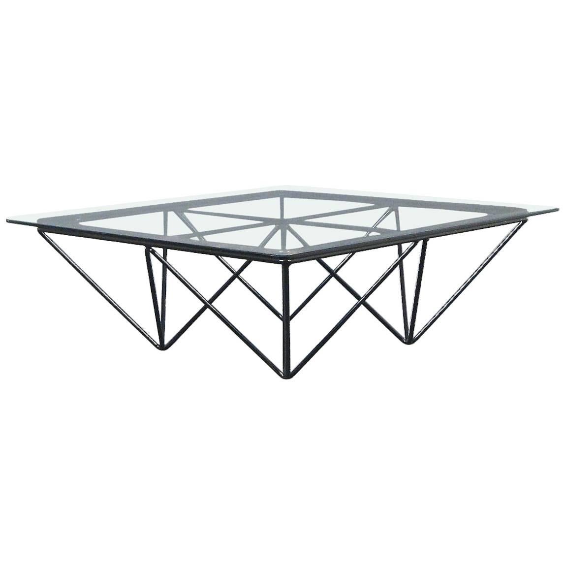 Square Glass Coffee Table in the Style of Paolo Piva's "Alanda" Table