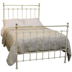 Antique Double Victorian Brass and Iron Bed in Cream MD47