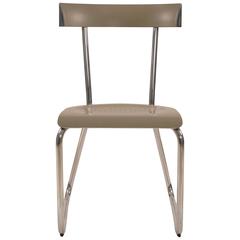 Used Chrome and Leather Montecatini Dining Chair by Gio Ponti for Molteni, Italy