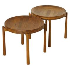 Pair of Jens Quistgaard Round Teak Side Tables 4