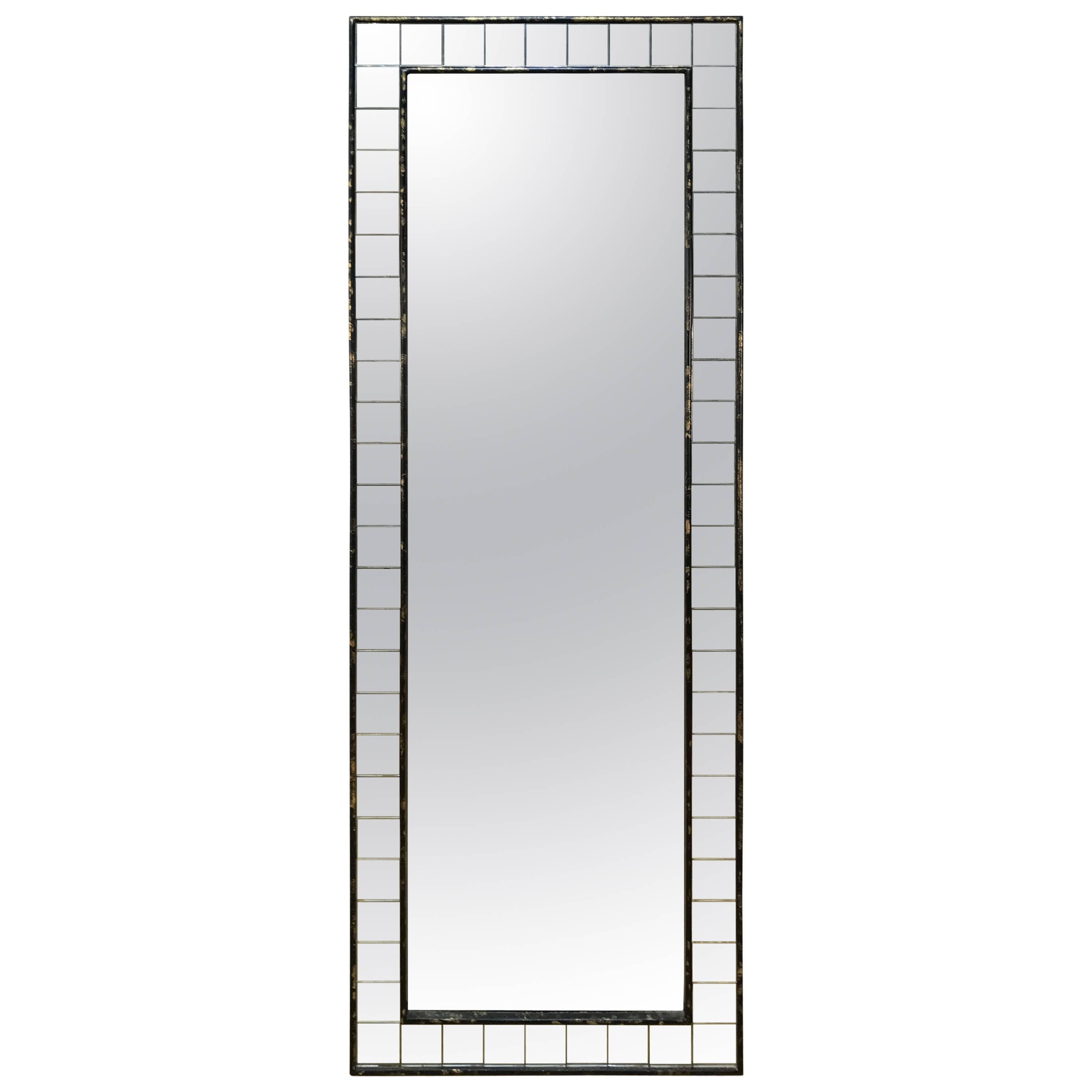 Full Length Mirror with Acid Washed Wood Frame