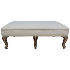 Italian Six Legged Leather Bench 10