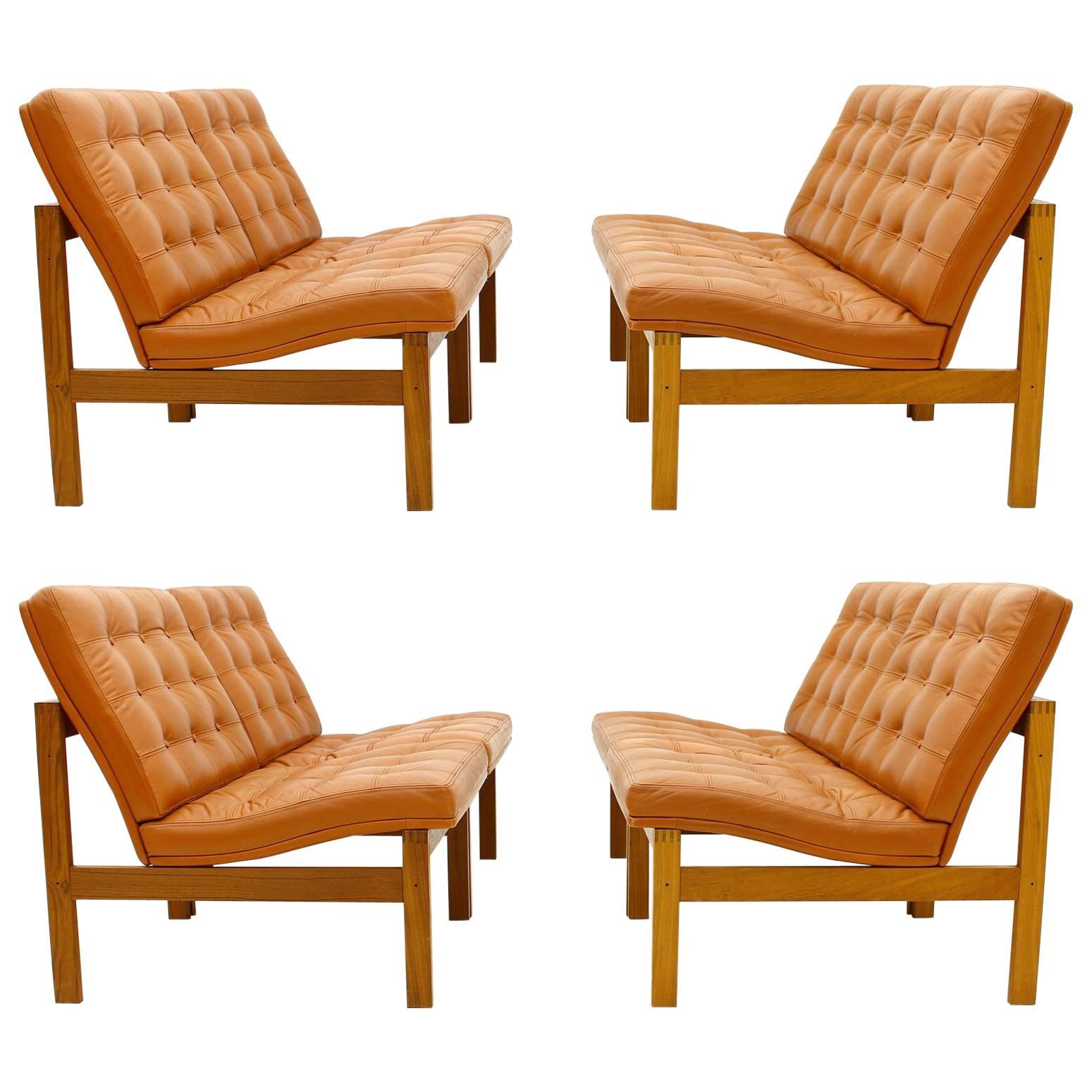 Set of Four Lounge Chairs by France and Son, Denmark, 1962 For Sale
