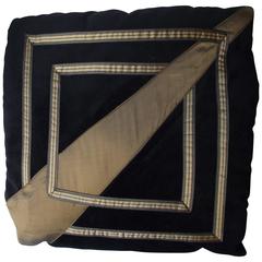 Art Deco Pillow, Original Design in Black and Gold, Throw Pillow
