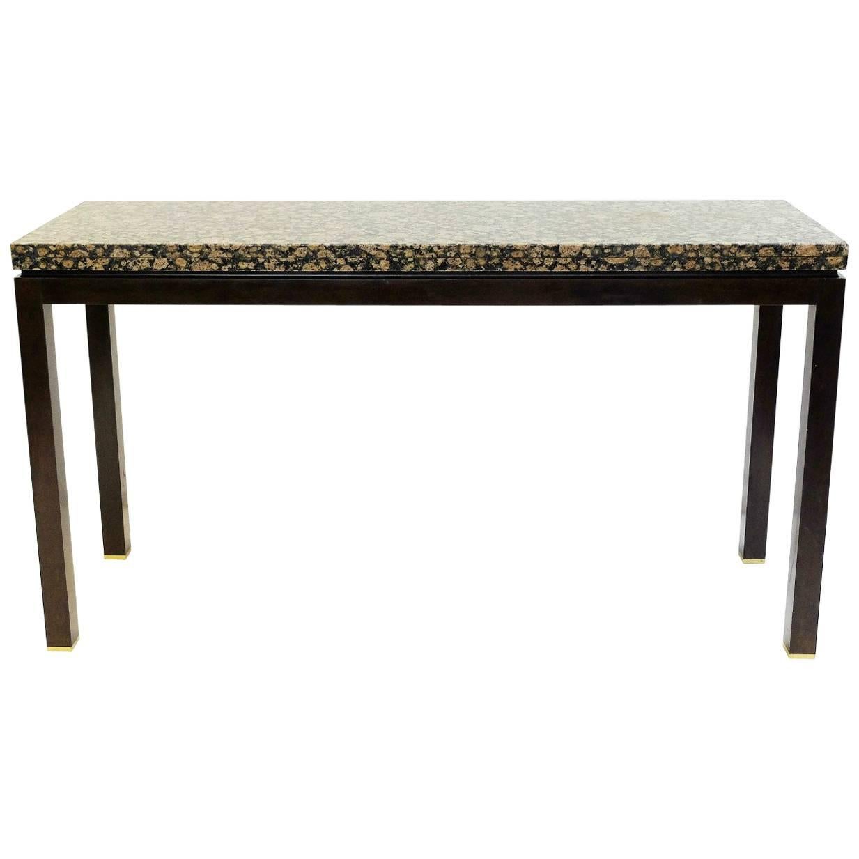 Granite and Wood Console Attributed to E. J. Wormley for Dunbar