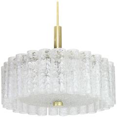 Stunning Murano Ice Glass Tubes Chandelier by Doria, Germany, 1970s 3