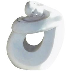 Exceptional Carved Modern Marble Statue in Resting Form 2