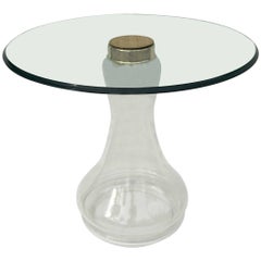 Glass and Brass Side Table by Sarreid