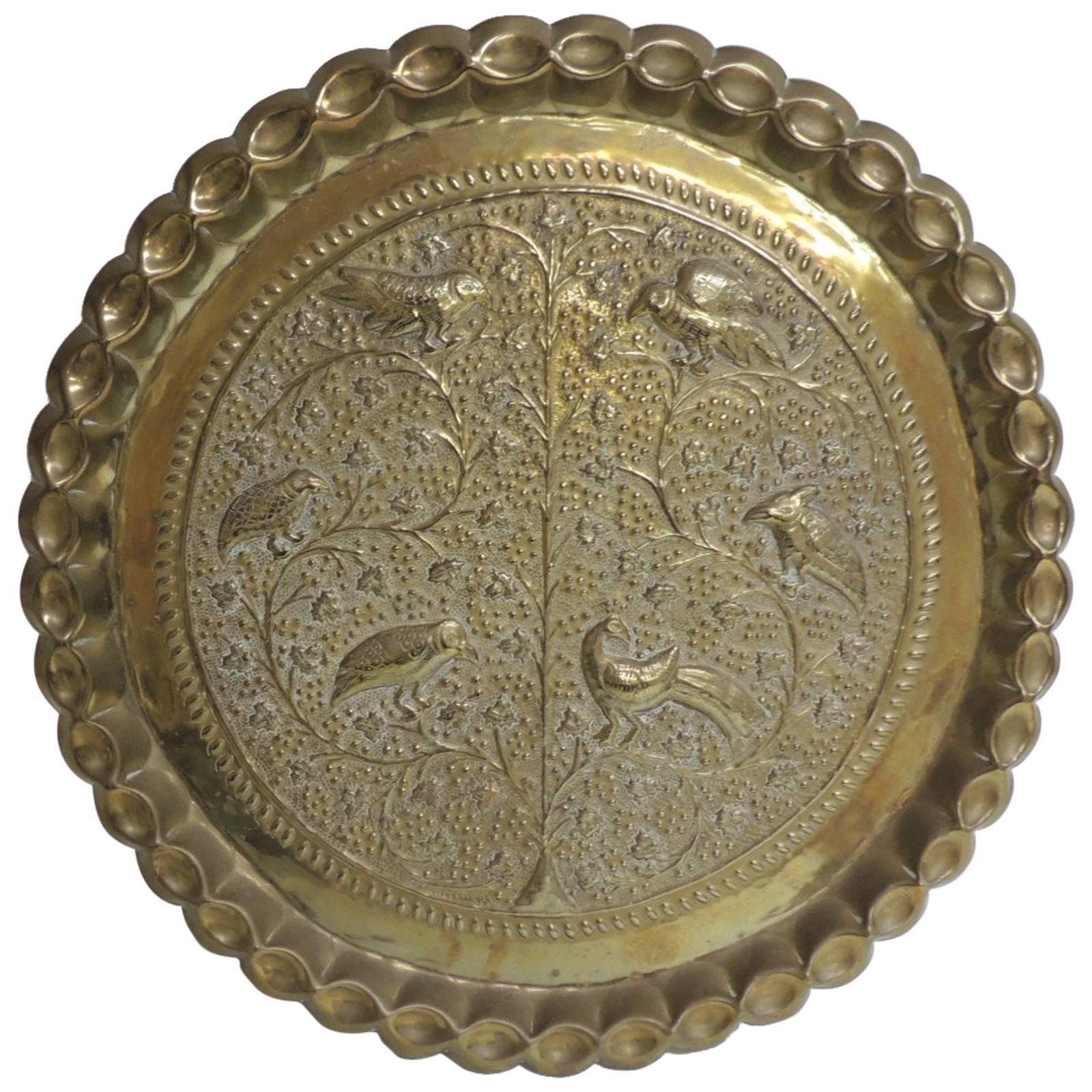 Vintage Persian Round Serving Tray