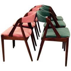 Kristiansen Danish Chairs 1960 Pink Blue Kristiansen Danish Chairs 1960 Pink Blue