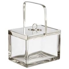 Art Deco Silver and Glass Ice Bucket Dated Birmingham, 1934 5