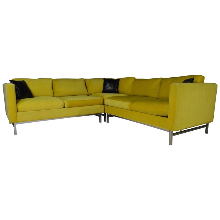MidCentury Selig Sectional Sofa in the Manner of Florence Knoll at 1stDibs