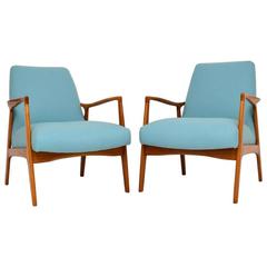 Pair of Retro Danish Elm Armchairs Vintage, 1950s