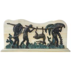 Art Deco Bronze and Onyx Hunting Sculpture 6