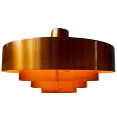 Solid Copper Pendant Lamp 'Roulet', Jo Hammerborg for Fog & Mørup Denmark, 1963