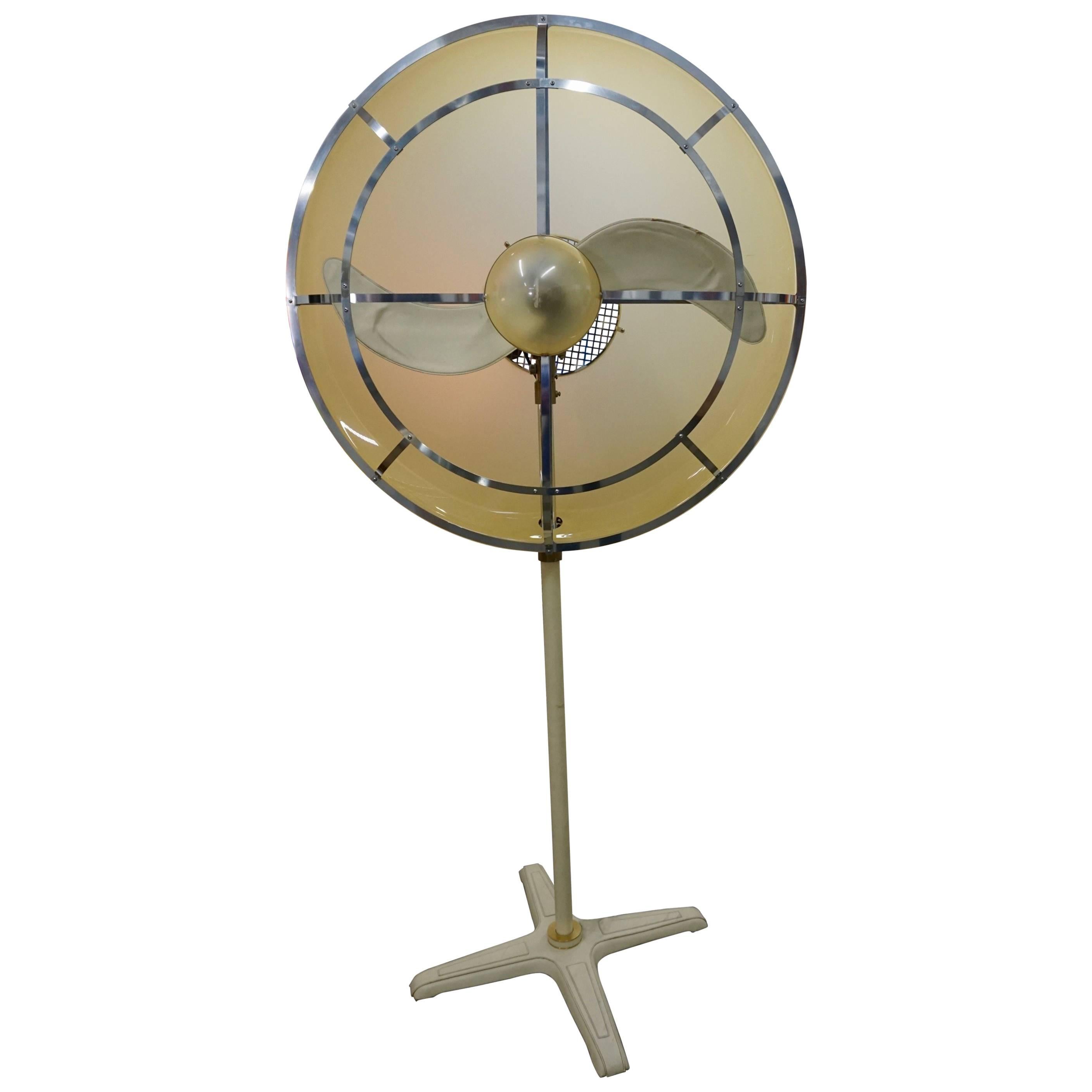 1970s Leather Wrapped Fan For Sale
