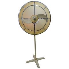 Retro 1970s Leather Wrapped Fan