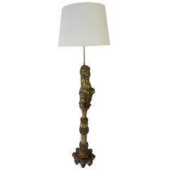 Italian Rococo Venetian Carved Lion Floor Lamp