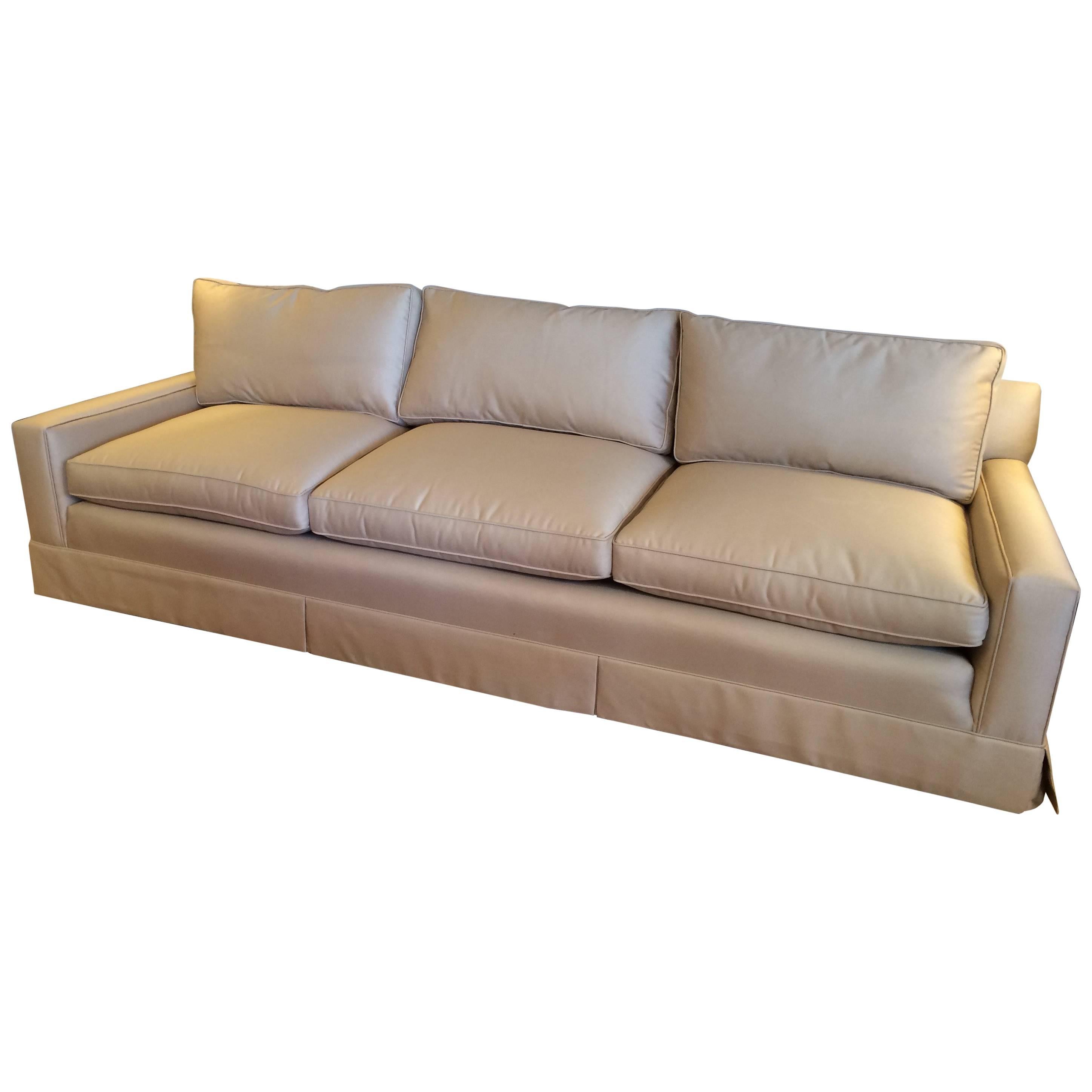 Sophisticated Custom Very Long Khaki Sofa