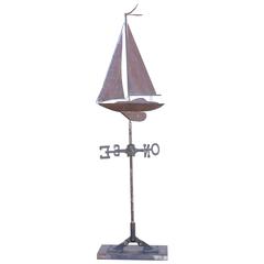Vintage Copper Sailboat Weathervane
