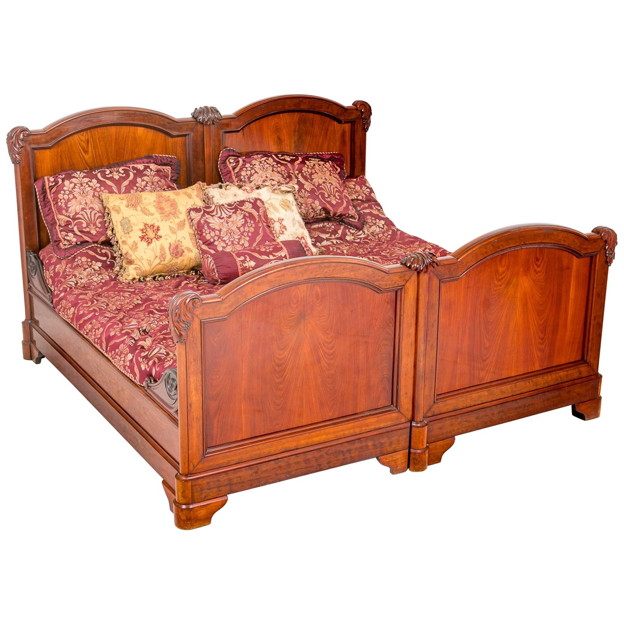 Fabulous Quality Mahogany French Double Bed For Sale at 1stDibs