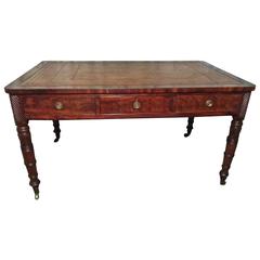 William IV Mahogany Leather Top Double Sided Partners Library Table