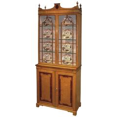 19th Century Birdseye Maple Display Bookcase 6
