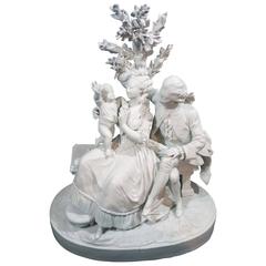 Sevres Biscuit Porcelain Figural Group of Louis XVI Family, 19th Century