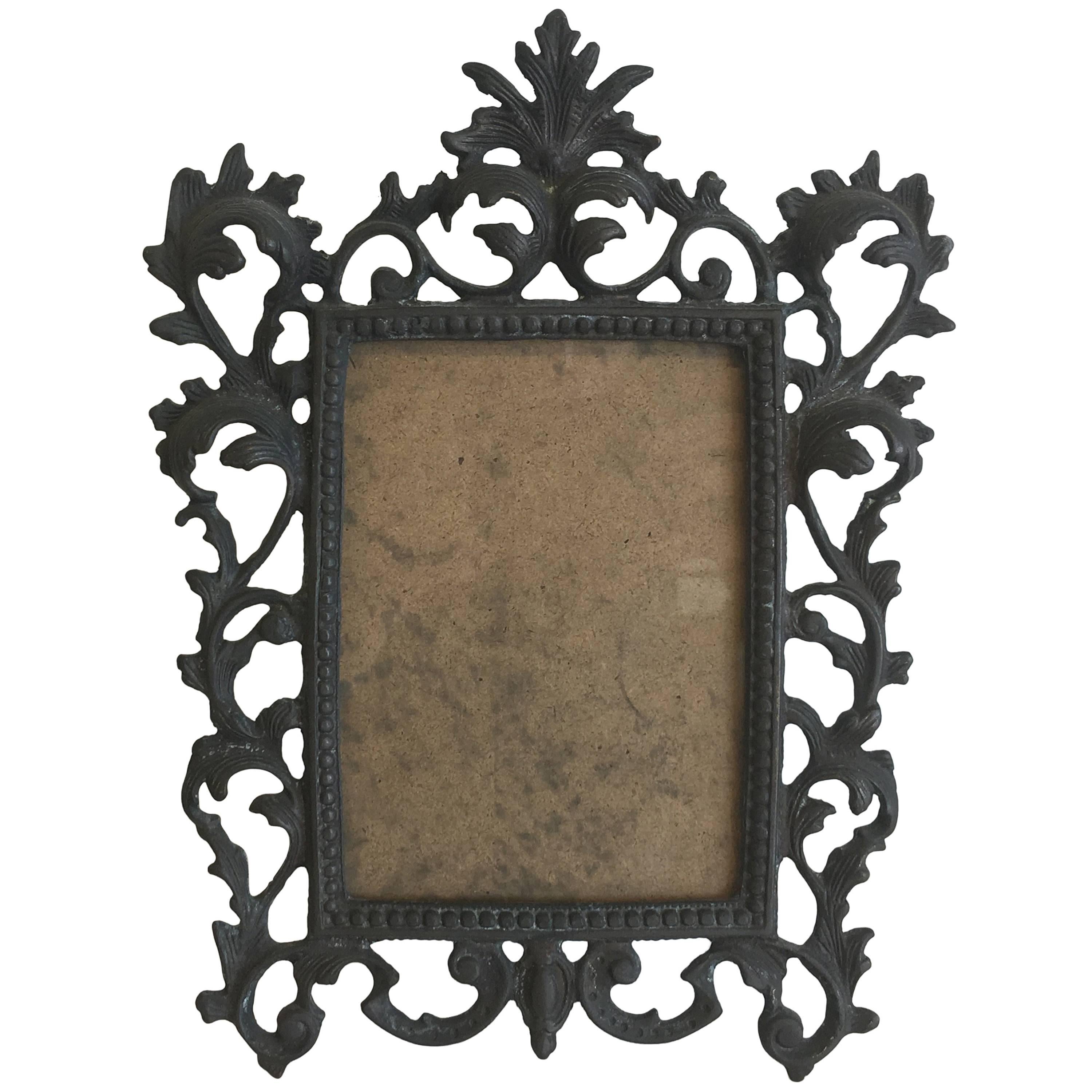 19th Century Art Nouveau Bronze Standing Picture Frame For Sale