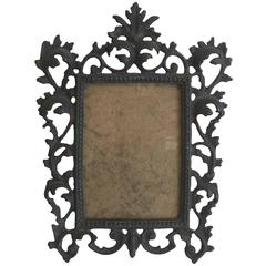19th Century Art Nouveau Bronze Standing Picture Frame 3