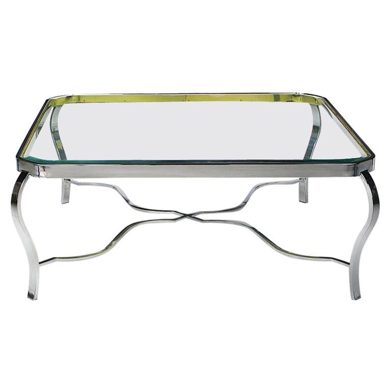 DIA Chrome and Brass Coffee Table