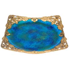 Platter with Gilt Metal Surround by Paul Millet for Sevres