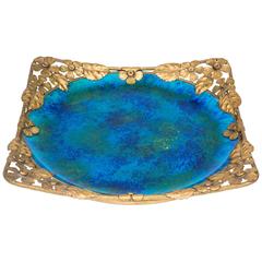  Platter with Gilt Metal Surround by Paul Millet for Sevres