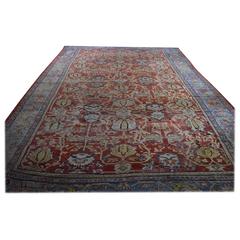 Faded Tomato Red Ground Ziegler with Pale Blue Border