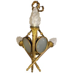 19th Century Louis XVI Style Dore Bronze Chandelier