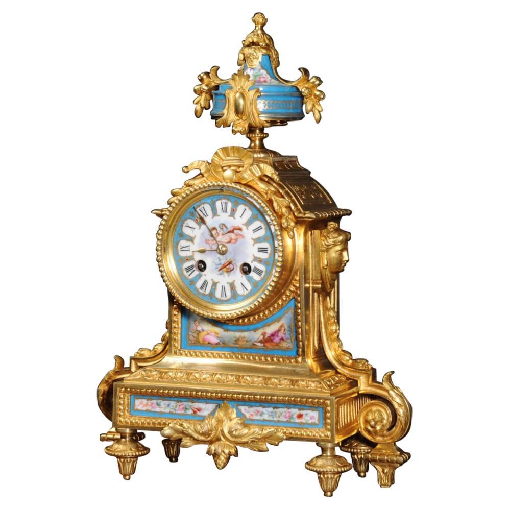 Japy Frères Sèvres Porcelain and Ormolu Boudoir Clock