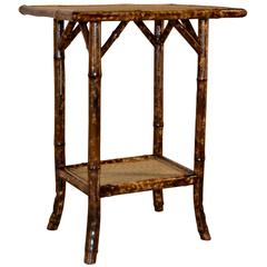 19th Century French Tortoise Bamboo Side Table