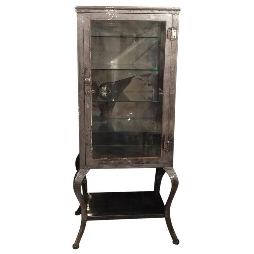 Industrial Steel and Glass Medical Cabinet