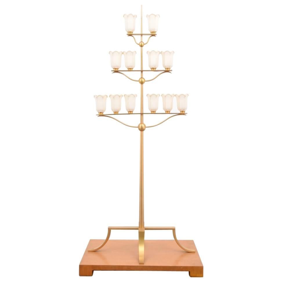 Monumental T.H. Robsjohn-Gibbings Floor Lamp, White Shadows Estate, 2 Available For Sale