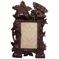 19th Century Black Forest Carved Wood Frame
