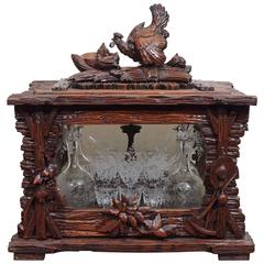 Black Forest Cave a Liquor with Carved Chickens 4